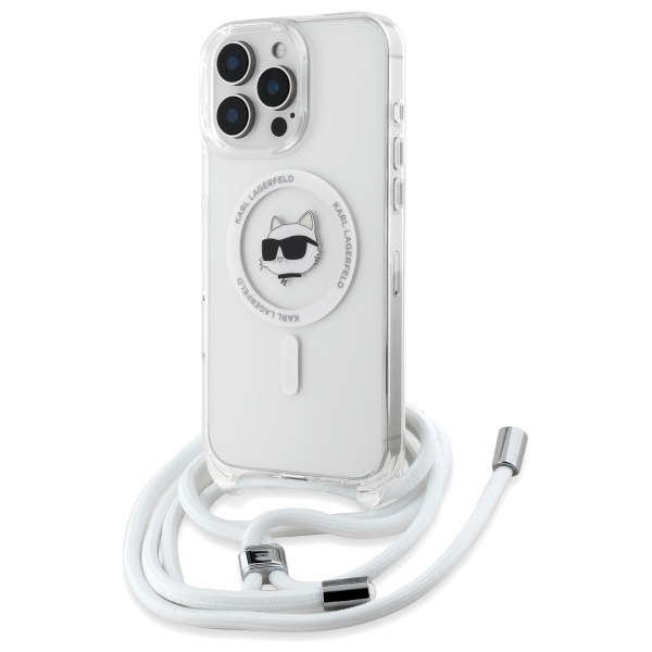 Karl Lagerfeld iPhone 16 Pro vāciņš IML Choupette Head & Cord MagSafe, caurspīdīgs