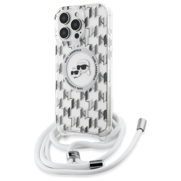 Karl Lagerfeld iPhone 16 Pro Max Case IML Crossbody Karl & Choupette, Clear