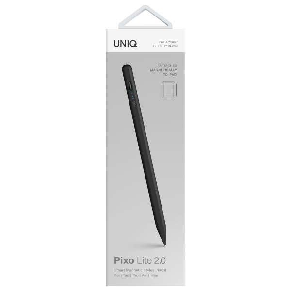 Магнитный стилус Uniq Pixo Lite 2.0 для iPad черный/графитовый черный