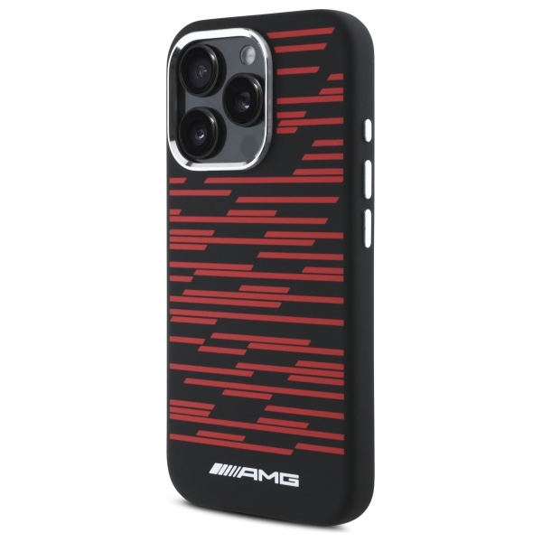 Mercedes iPhone 16 Pro vāciņš AMG Silicone Graphics MagSafe, melns
