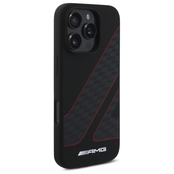 AMG AMHMP16L2SCFR iPhone 16 Pro 6.3" black/black hardcase Checkered Flag Pattern MagSafe