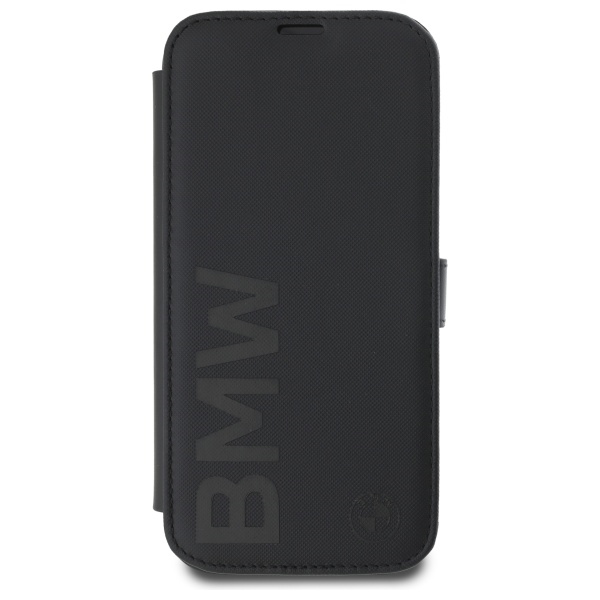 BMW BMBKP16X23RMRLK iPhone 16 Pro Max 6.9" black/black bookcase Signature Leather Wordmark