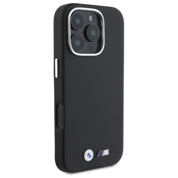 BMW M Edition Kevlar Metal vāciņš iPhone 16 Pro Melns