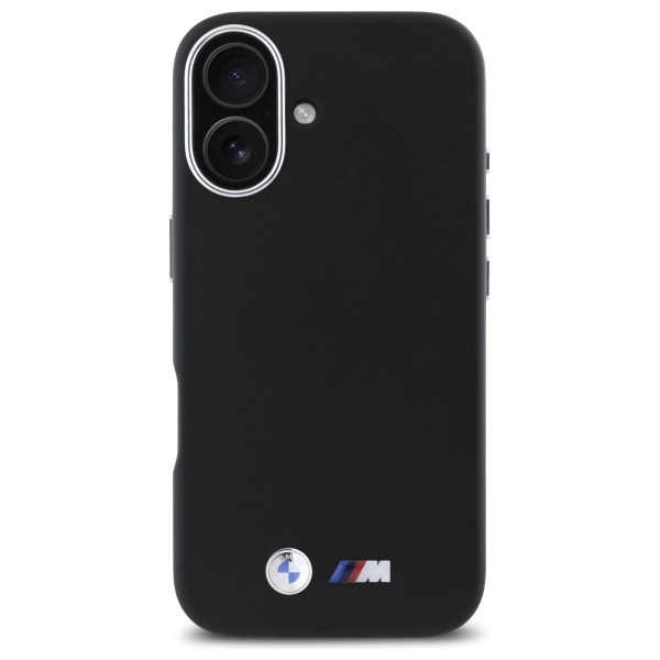 Чехол BMW для iPhone 16 M Smooth Full Wrapped Metal MagSafe, черный