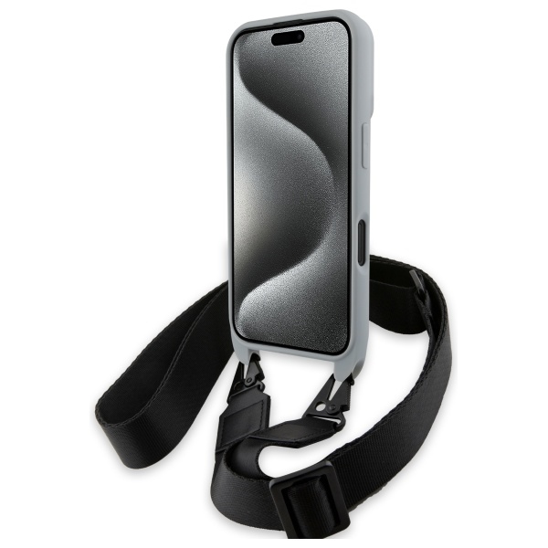 BMW iPhone 16 vāciņš M Edition Carbon Stripe & Strap, pelēks