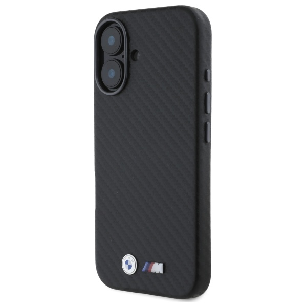 BMW iPhone 16 Case Carbon Wrapped Metal, Black