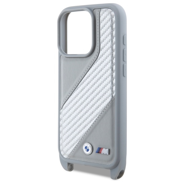 BMW iPhone 16 Pro Max vāciņš M Edition Carbon Stripe & Strap, pelēks