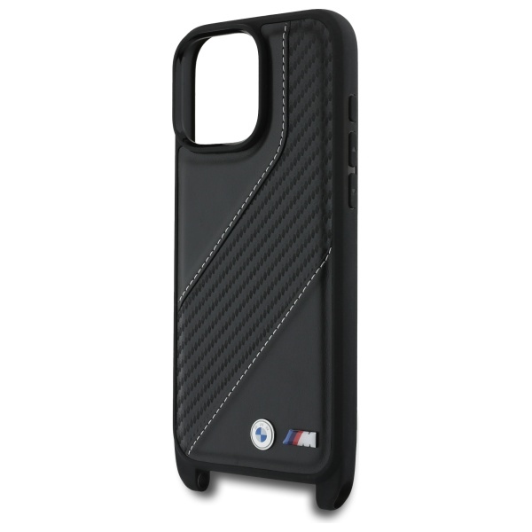 BMW iPhone 16 Pro Max vāciņš M Edition Carbon Stripe & Strap, melns
