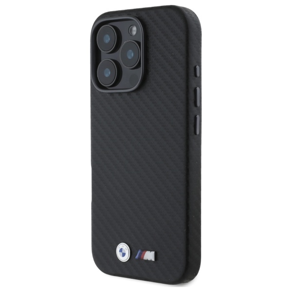 BMW BMHCP16X23PUFWC iPhone 16 Pro Max 6,9" melns/ melns cietais futrālis ar oglekļa pārklājumu, metāls |...