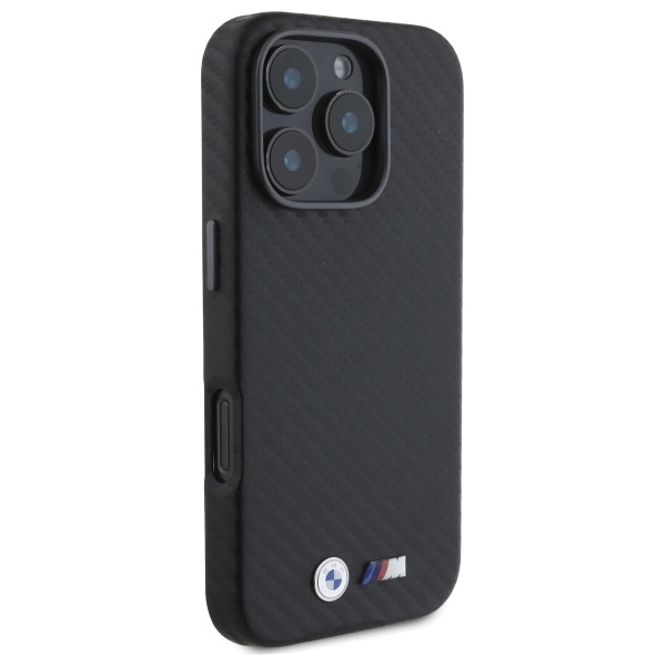 BMW BMHCP16X23PUFWC iPhone 16 Pro Max 6,9" melns/ melns cietais futrālis ar oglekļa pārklājumu, metāls |...