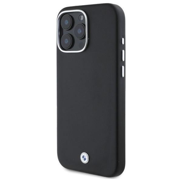 BMW iPhone 16 Pro Case Sign Full Wrapped Metal MagSafe, Black