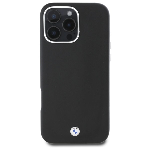 BMW iPhone 16 Pro Case Sign Full Wrapped Metal MagSafe, Black