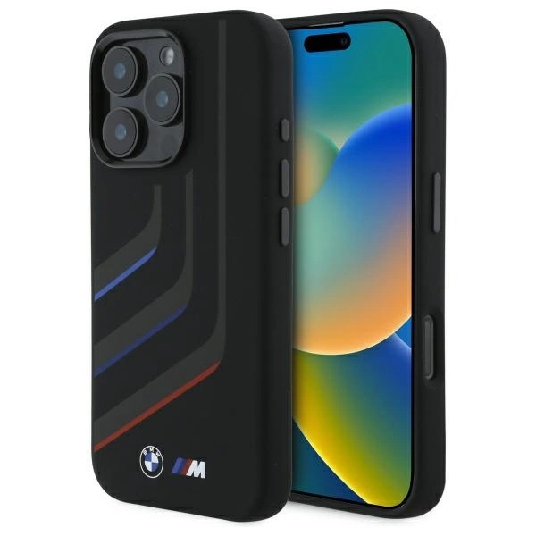 BMW BMHMP16L23SLIK iPhone 16 Pro 6.3" black/black hardcase Silicone Turning Lines MagSafe