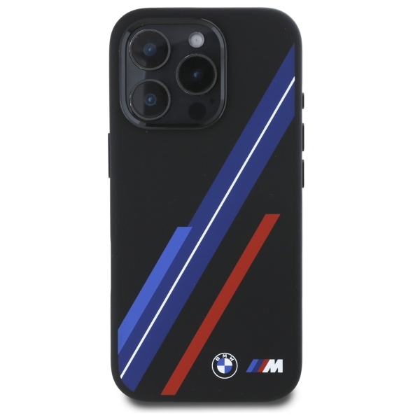 BMW BMHMP16L23SSPK iPhone 16 Pro 6.3" black/black hardcase Silicone Random Lines MagSafe
