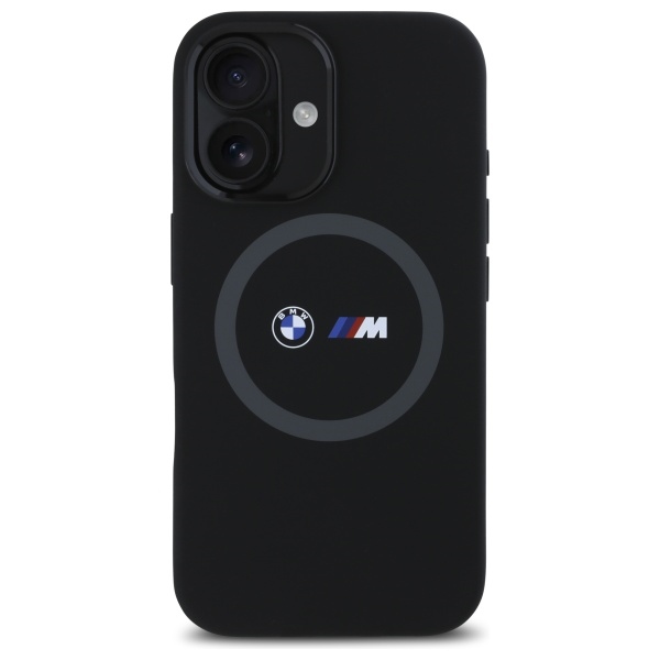 BMW iPhone 16 Case M Silicone Printed Ring MagSafe, Black