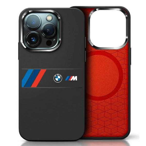 BMW BMHMP16X23SAXK iPhone 16 Pro Max 6,9" melns/ melns cietais futrālis Silikona vidējā josla MagSafe |...
