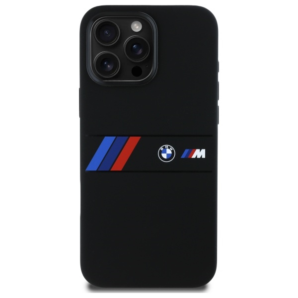 BMW iPhone 16 Pro Max Case Silicone Middle Stripe MagSafe, Black