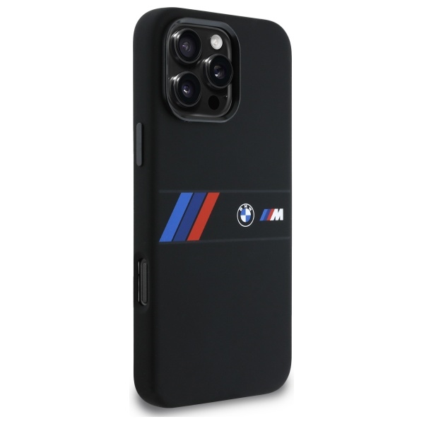 BMW iPhone 16 Pro Max Case Silicone Middle Stripe MagSafe, Black