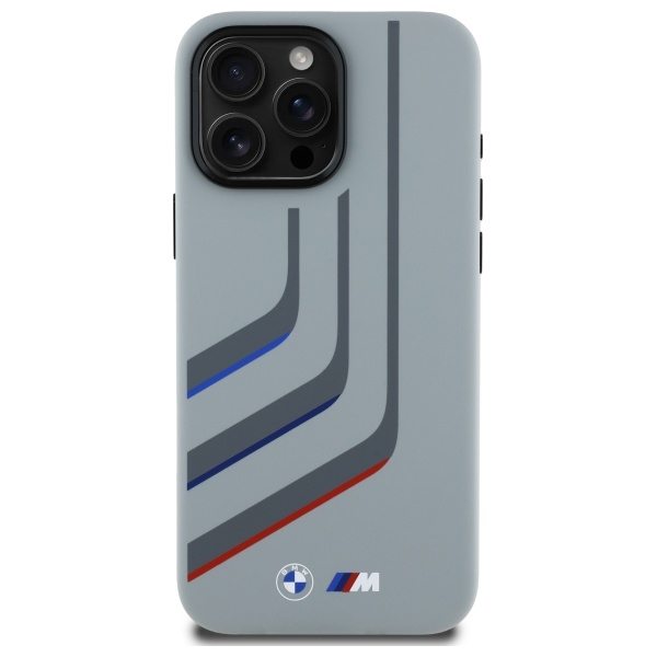 BMW iPhone 16 Pro Max vāciņš Silicone Turning Lines MagSafe, pelēks