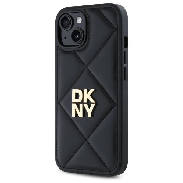 DKNY iPhone 14 Case Quilted Stack Logo, Black