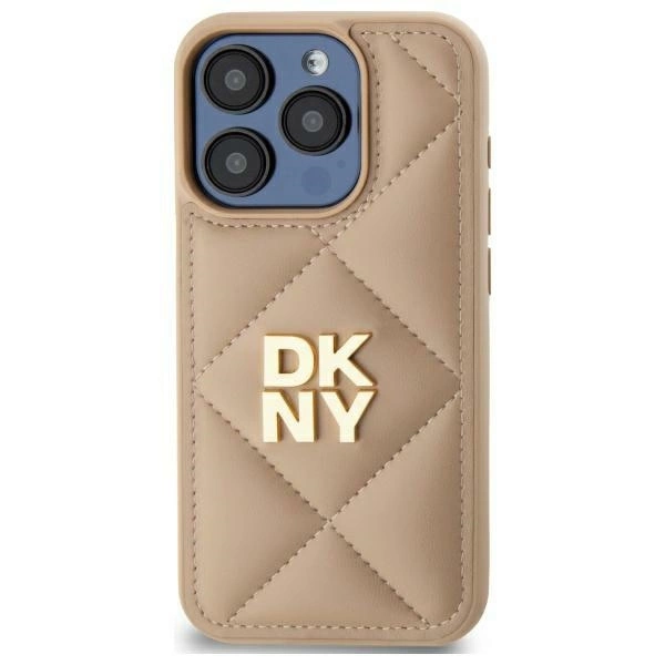 DKNY iPhone 14 Pro Max Case Quilted Stack Logo, Beige