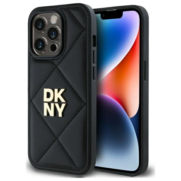 DKNY iPhone 14 Pro Max Case Quilted Stack Logo, Black