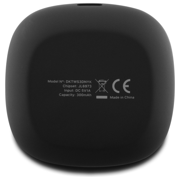 DKNY TWS BT 3D Rubber Matte Finish bezvadu austiņas, melnas