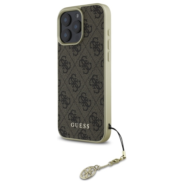 Guess GUHCP16LGF4GBR iPhone 16 Pro 6.3" brown/brown hardcase 4G Charms Collection