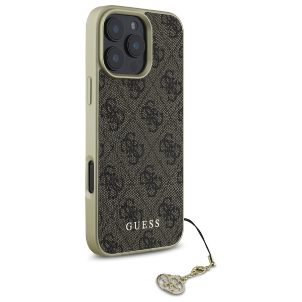 Guess GUHCP16XGF4GBR iPhone 16 Pro Max 6.9" brūns/brūns cietais futrālis 4G Charms Collection | brown/brown...