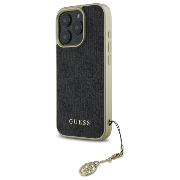 Чехол Guess для iPhone 16 Pro Max 4G Charms Collection, черный
