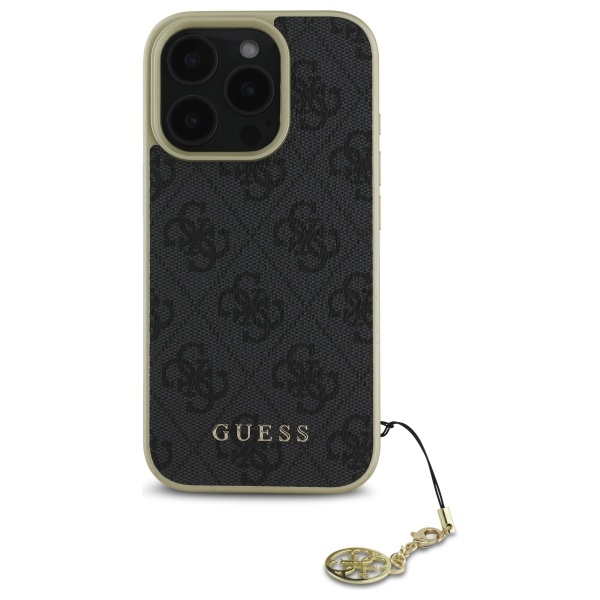 Чехол Guess для iPhone 16 Pro Max 4G Charms Collection, черный