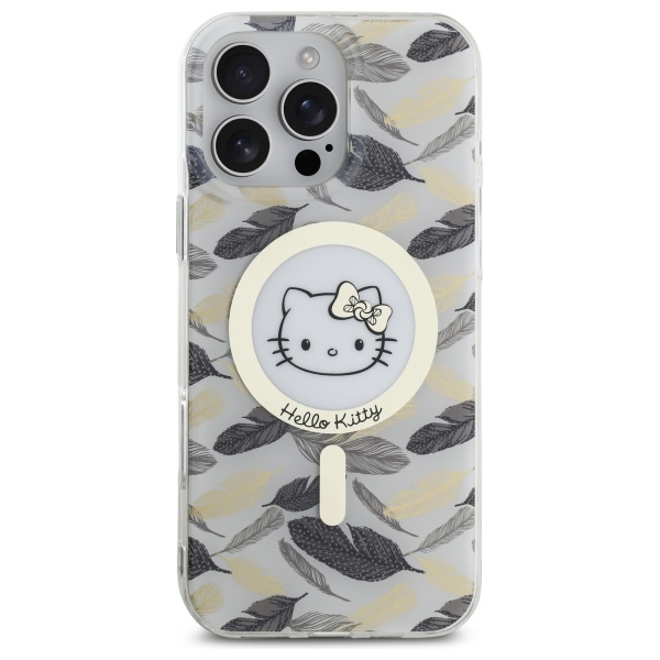 Hello Kitty iPhone 16 Pro Max Case IML Golden Leaves MagSafe, White