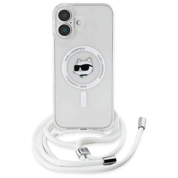 Karl Lagerfeld iPhone 16 vāciņš IML Choupette Head & Cord MagSafe, caurspīdīgs