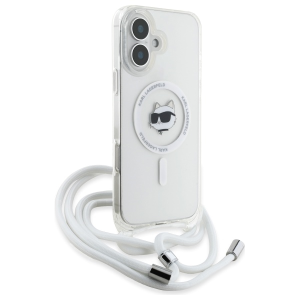 Karl Lagerfeld iPhone 16 vāciņš IML Choupette Head & Cord MagSafe, caurspīdīgs