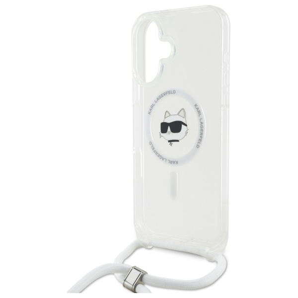 Karl Lagerfeld iPhone 16 vāciņš IML Choupette Head & Cord MagSafe, caurspīdīgs