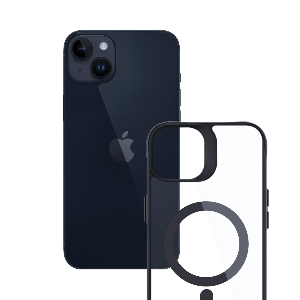 3mk Protection iPhone 14 Plus vāciņš Satin Armor MagCase, caurspīdīgs ar melnu rāmi