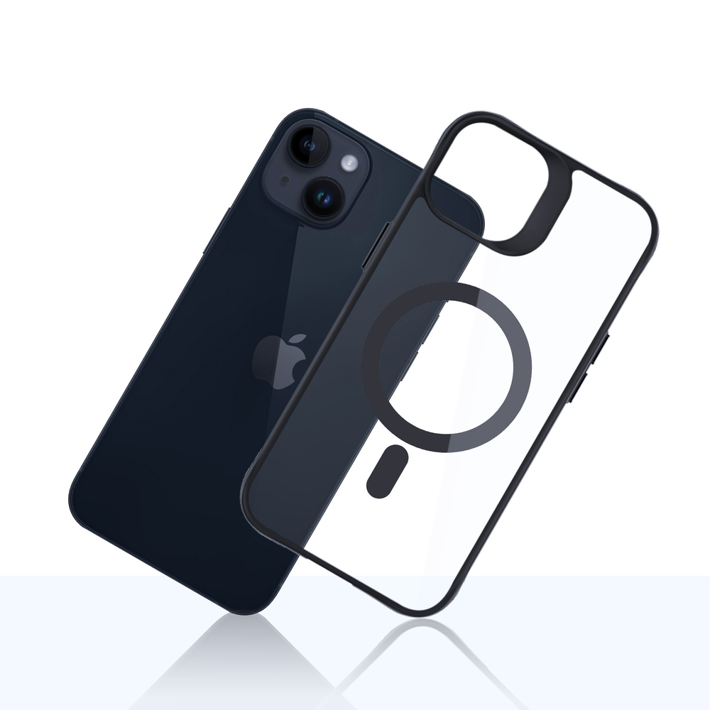 3mk Protection iPhone 14 Plus vāciņš Satin Armor MagCase, caurspīdīgs ar melnu rāmi