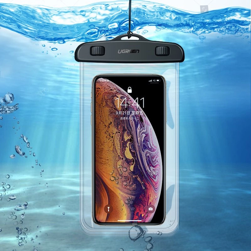 Ugreen LP186 60959 ūdensizturīgs IPX8 futrālis 4-6,5\\\" viedtālrunim - melns un caurspīdīgs | case waterproof...