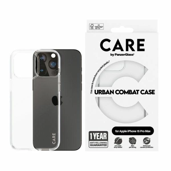 PanzerGlass iPhone 15 Pro Max Case Urban Combat Case, Transparent