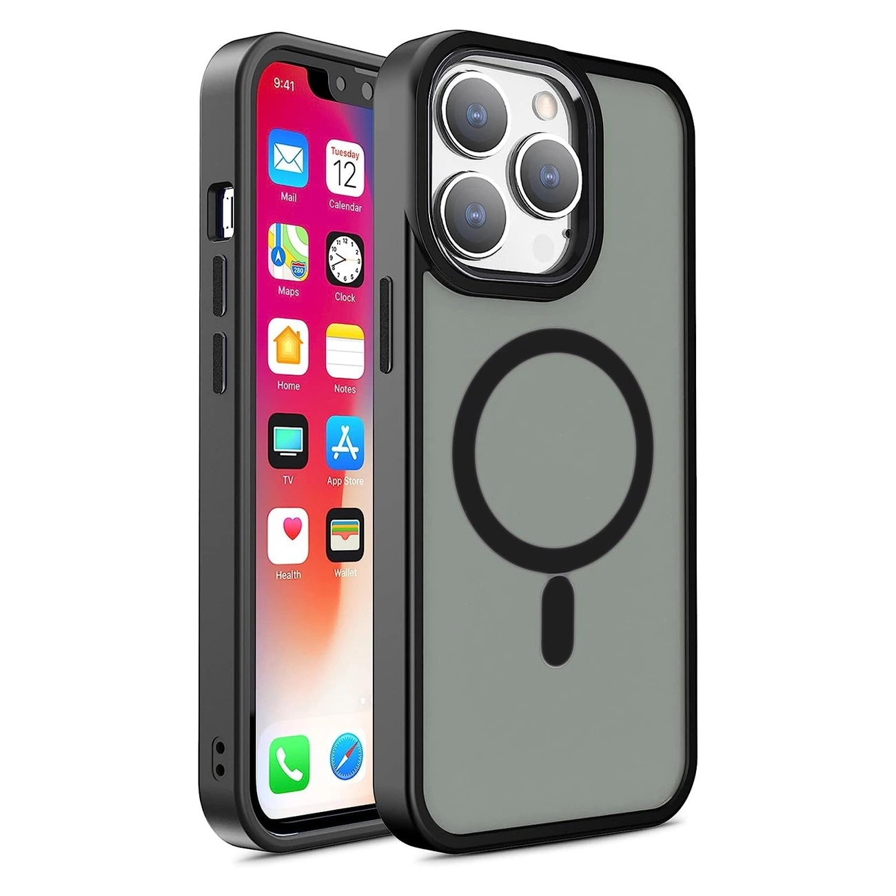 Color Matte Case for iPhone 15 Pro Max with MagSafe, Black