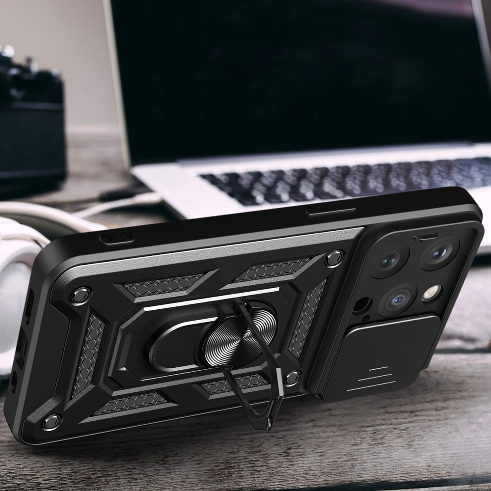 Hybrid Armor Camshield vāciņš iPhone 15 Pro Max ar kameras aizsargu, rozā