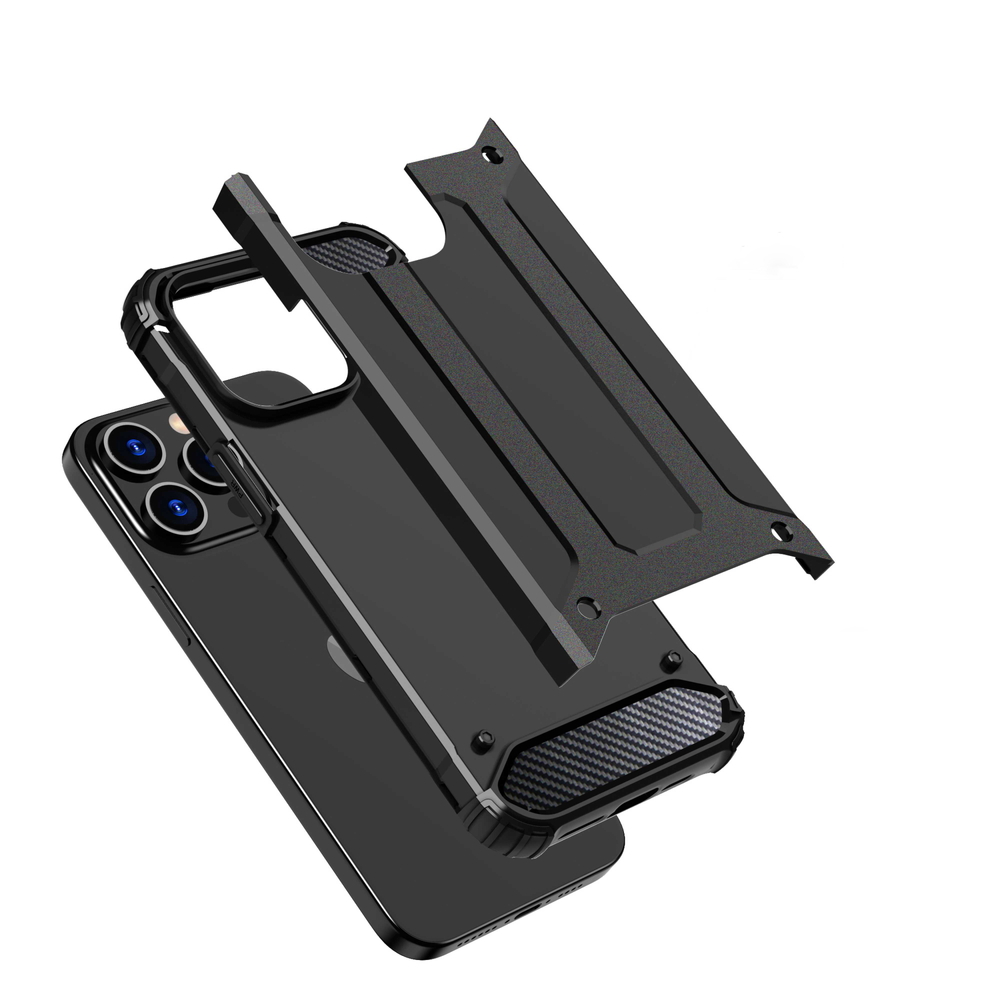 Hybrid Armor Case for iPhone 15 Pro Max, Black