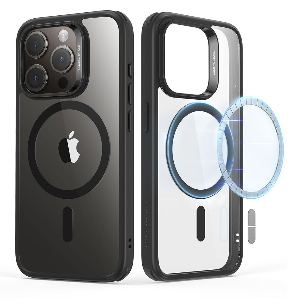 ESR Classic Hybrid Halolock MagSafe apvalks iPhone 15 Pro Max - caurspīdīgi melns | Case for Clear Black