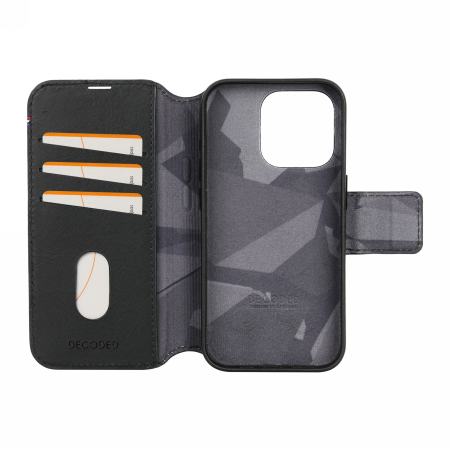 Dekodējams noņemams maksts apvalks no ādas ar MagSafe priekš iPhone 15 Pro Max - melns | Decoded Detachable Wallet...
