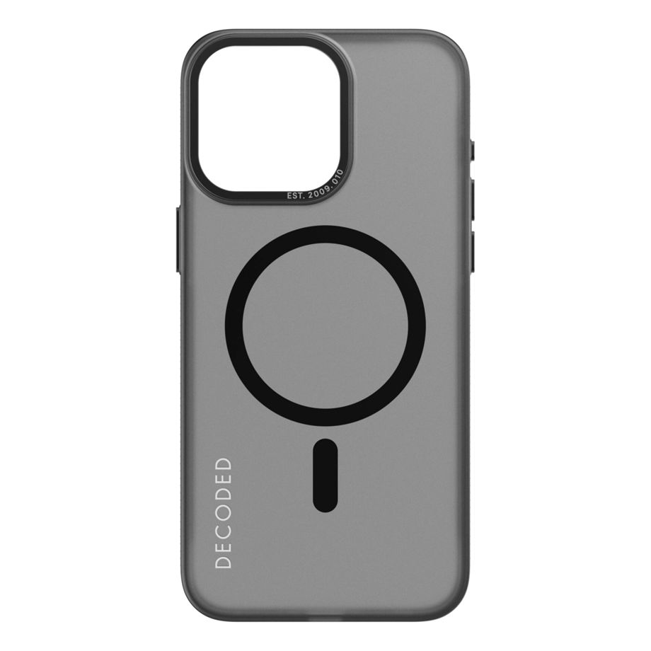 Decoded Transparent Grip Case with MagSafe for iPhone 15 Pro Max - gray and black
