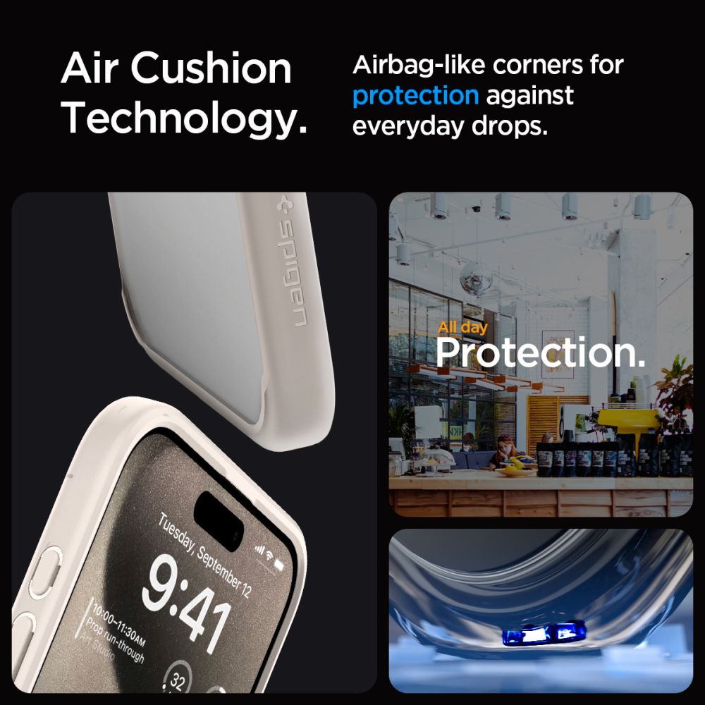 Spigen Ultra Hybrid iPhone 15 Pro Max Case - Natural Titanium