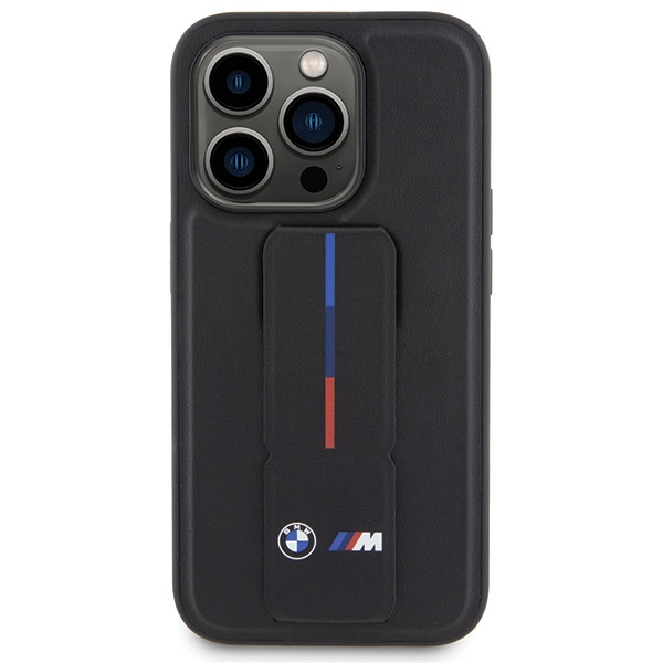 BMW iPhone 15 Pro Max Case Grip Stand Hot Stamp, Black