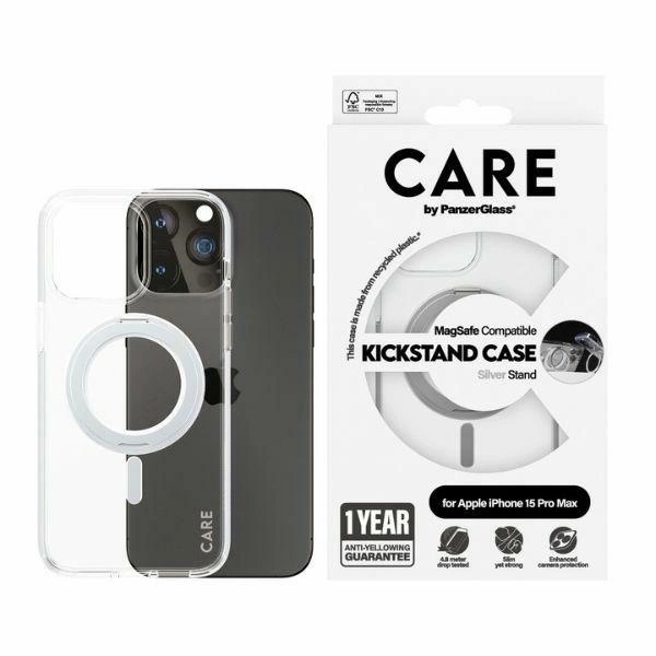 PanzerGlass iPhone 15 Pro Max Kickstand Case MagSafe, Silver