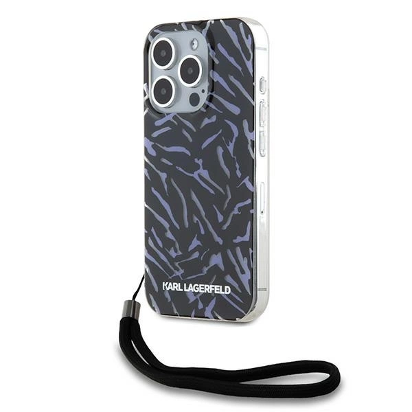 Apple iPhone 15 Pro Max 6.7" Karl Lagerfeld Zebra With Cord Case Cover, Purple