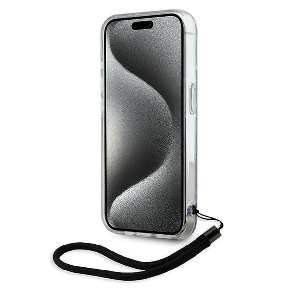 Karl Lagerfeld iPhone 15 Pro Max vāciņš IML Zebra Pattern & Cord, violets